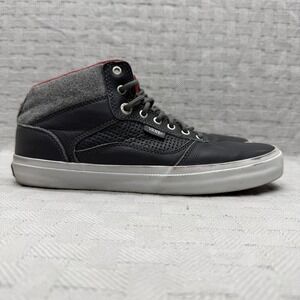 Vans OTW Shoes Mens Size 9 Black Leather Mid Top Casual Sneakers Gray Lace Up